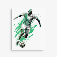 MOCKUP 1 - Front Hanging Portrait art print of soccer man