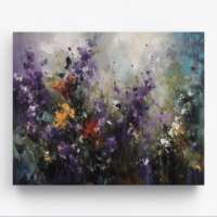 MOCKUP 1 - Front Hanging art print of purple flowers