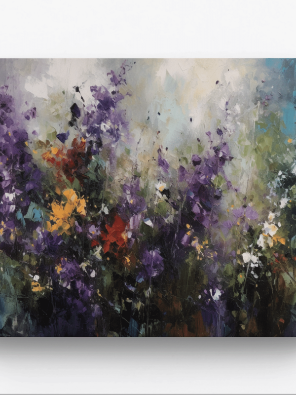 MOCKUP 1 - Front Hanging art print of purple flowers