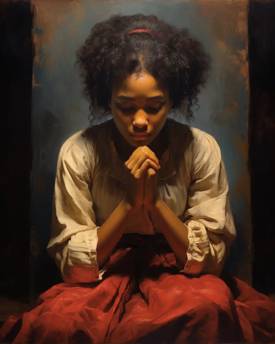 Praying Black Girl