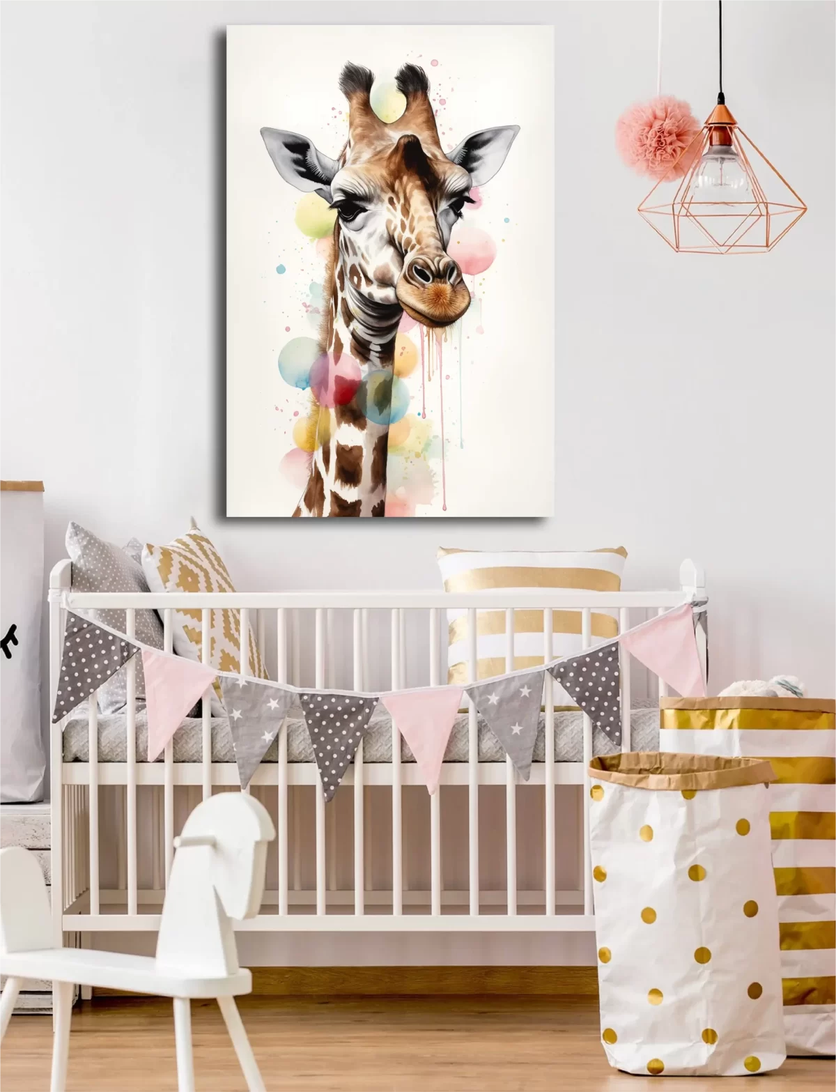 MOCKUP 1 - Front Hanging Portrait art print of whimsical giraffe