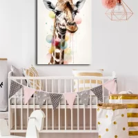 MOCKUP 1 - Front Hanging Portrait art print of whimsical giraffe