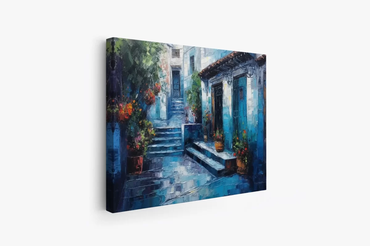 MOCKUP 2 - Side Canvas moroccan walkway architecture in blue