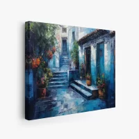 MOCKUP 2 - Side Canvas moroccan walkway architecture in blue