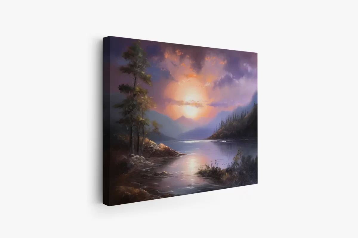 MOCKUP 2 - Side Canvas sunset lake