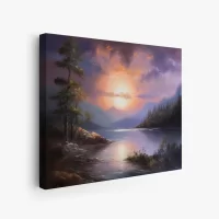 MOCKUP 2 - Side Canvas sunset lake