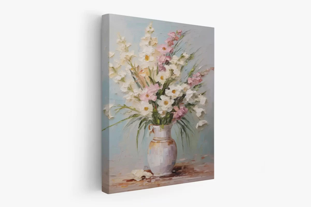 MOCKUP 2 - Side Canvas vase with gladioli