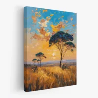 Black Artwork of Yellow Sky Savannah - mockup 2